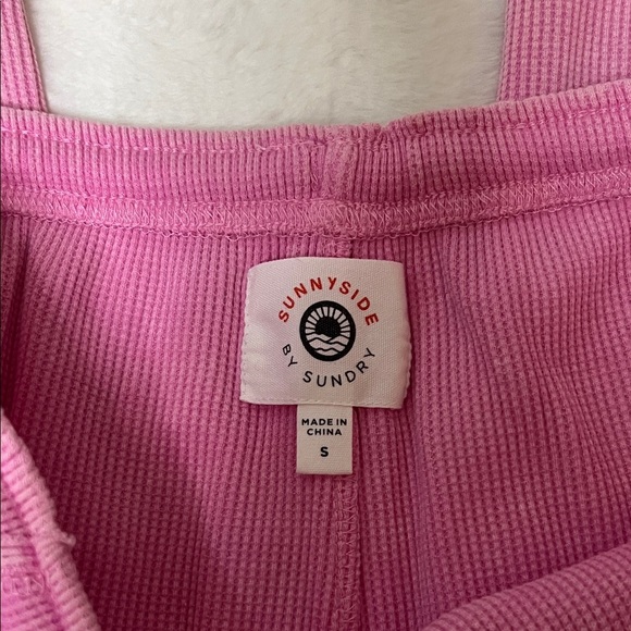 Sundry Sunnyside Waffle-knit Jogger Iconic Pink Pants Size S - Picture 4 of 8